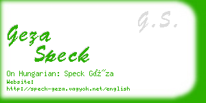 geza speck business card